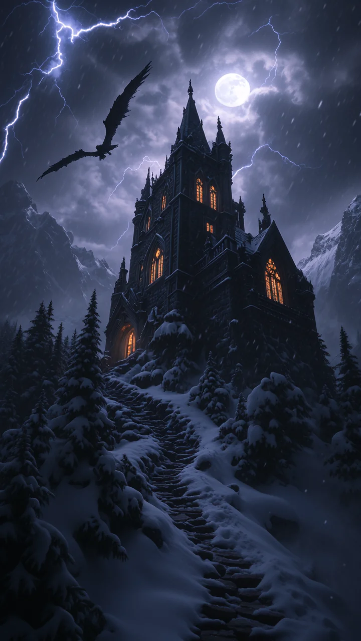 The storm outside rages, but the lights within defy it. picture 1 of 1