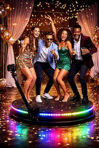 AI-generated concept: 360° photo booth party moment'
