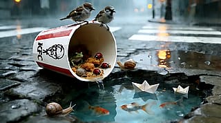 One rainy day out on the streets. 🌧️'