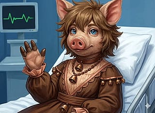 Hey guys, I've gone into hospital, nothing serious, So I made my OC suffer with me to ease the pain.'