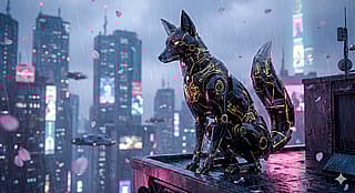 The Obsidian Kitsune of Neo-Tokyo'