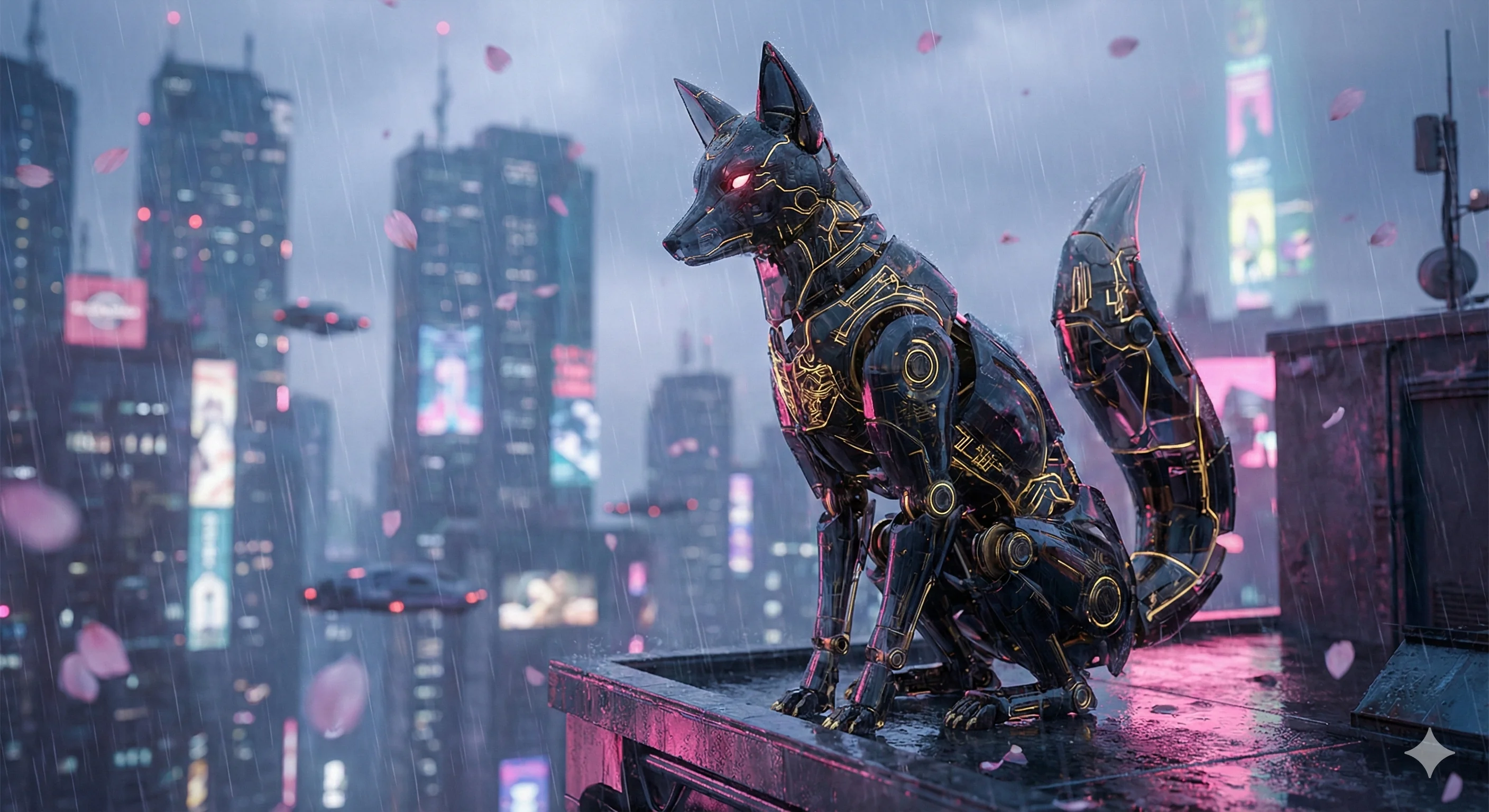 The Obsidian Kitsune of Neo-Tokyo picture 1 of 1