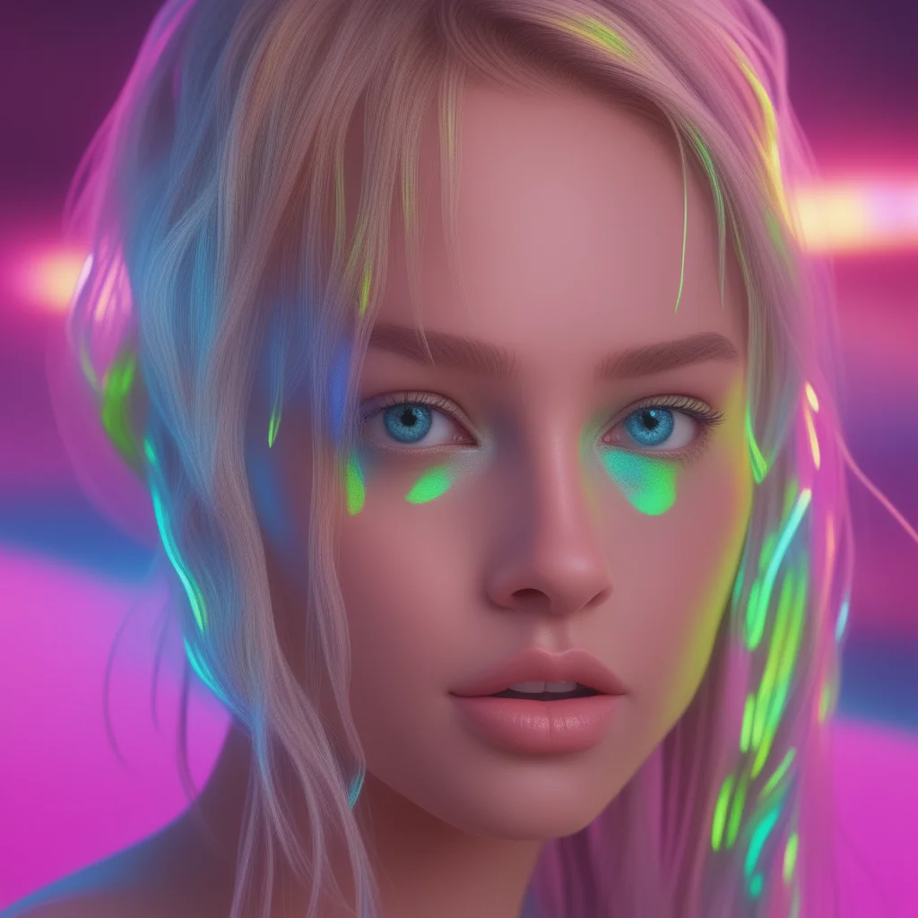 Golden hair, pixel grid, sapphire gaze picture 1 of 1