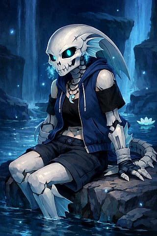 Calista, Zora inspired skeletal fish monster Undertale OC'