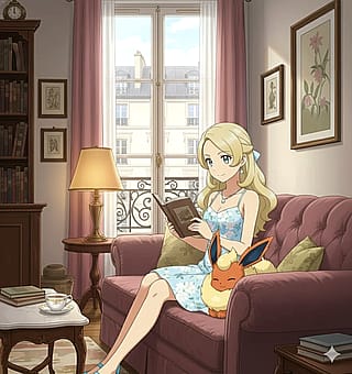 Eva and her Flareon Ruby'