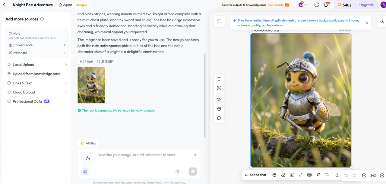 My "Little Bee Knight" for my little girl's bedtime stories. AI just gets it now?! picture 1 of 1
