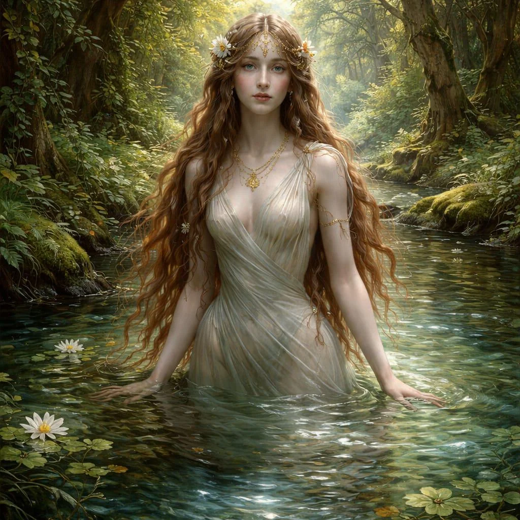 A romantic Pre-Raphaelite oil painting picture 1 of 1