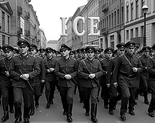 The American Gestapo. Made with Flux.'