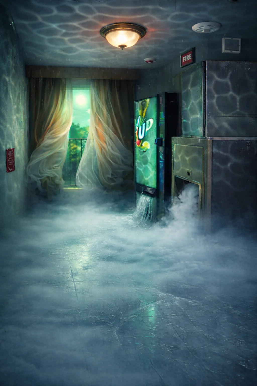 An edited photo of a liminal space. picture 1 of 1