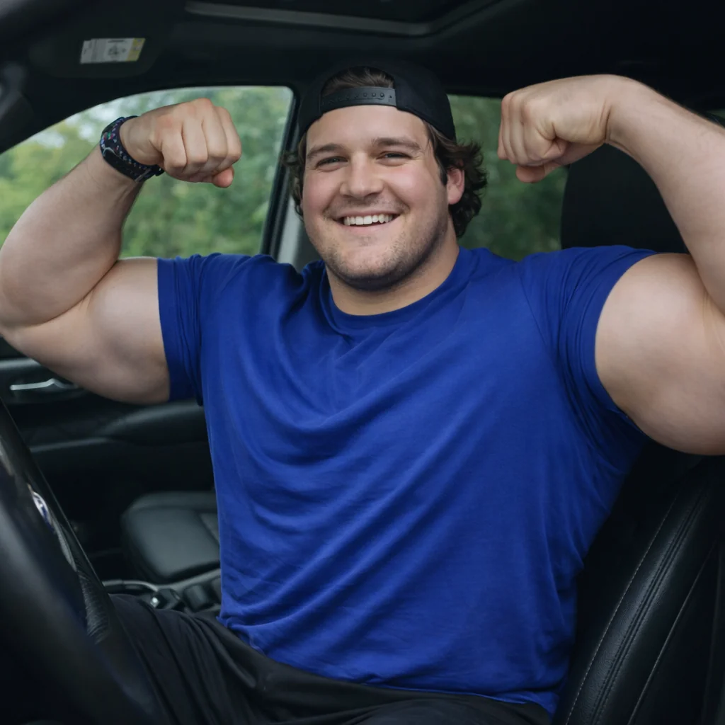 Young man with a thick, muscular body, massive arms, and heavy build 😲 picture 3 of 3