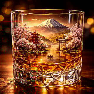 Whisky glass art'