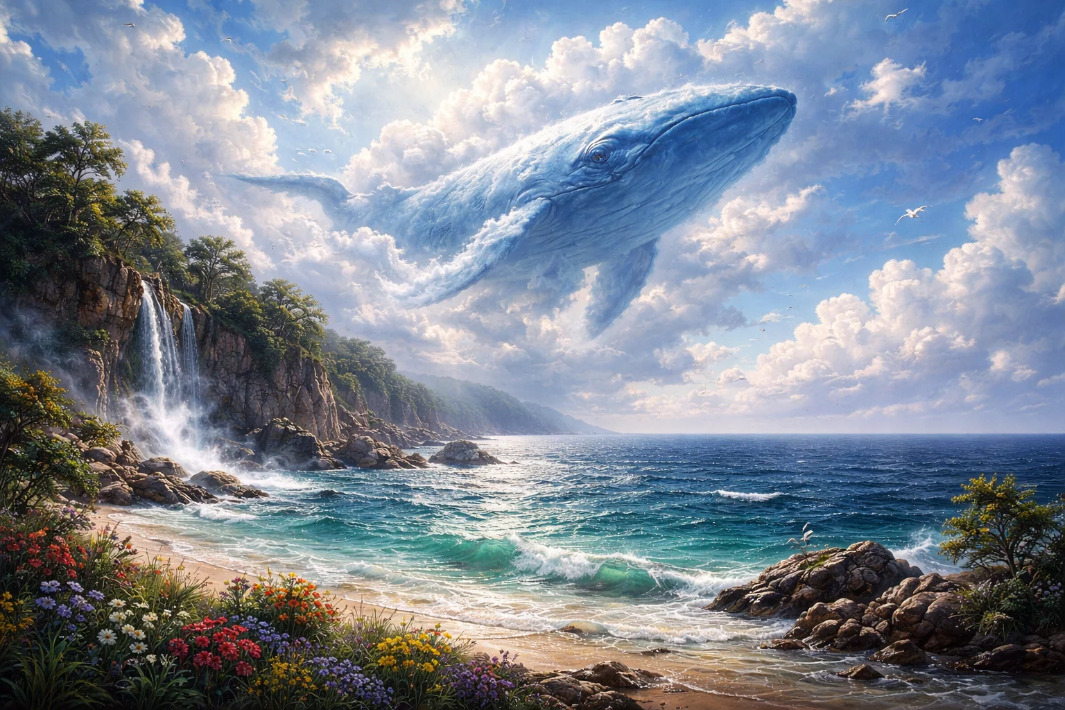 Blue whale appears in the sky picture 1 of 1