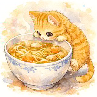 Have some cat noodle soup 🍜'
