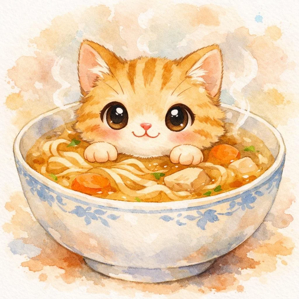 Have some cat noodle soup 🍜 picture 3 of 3