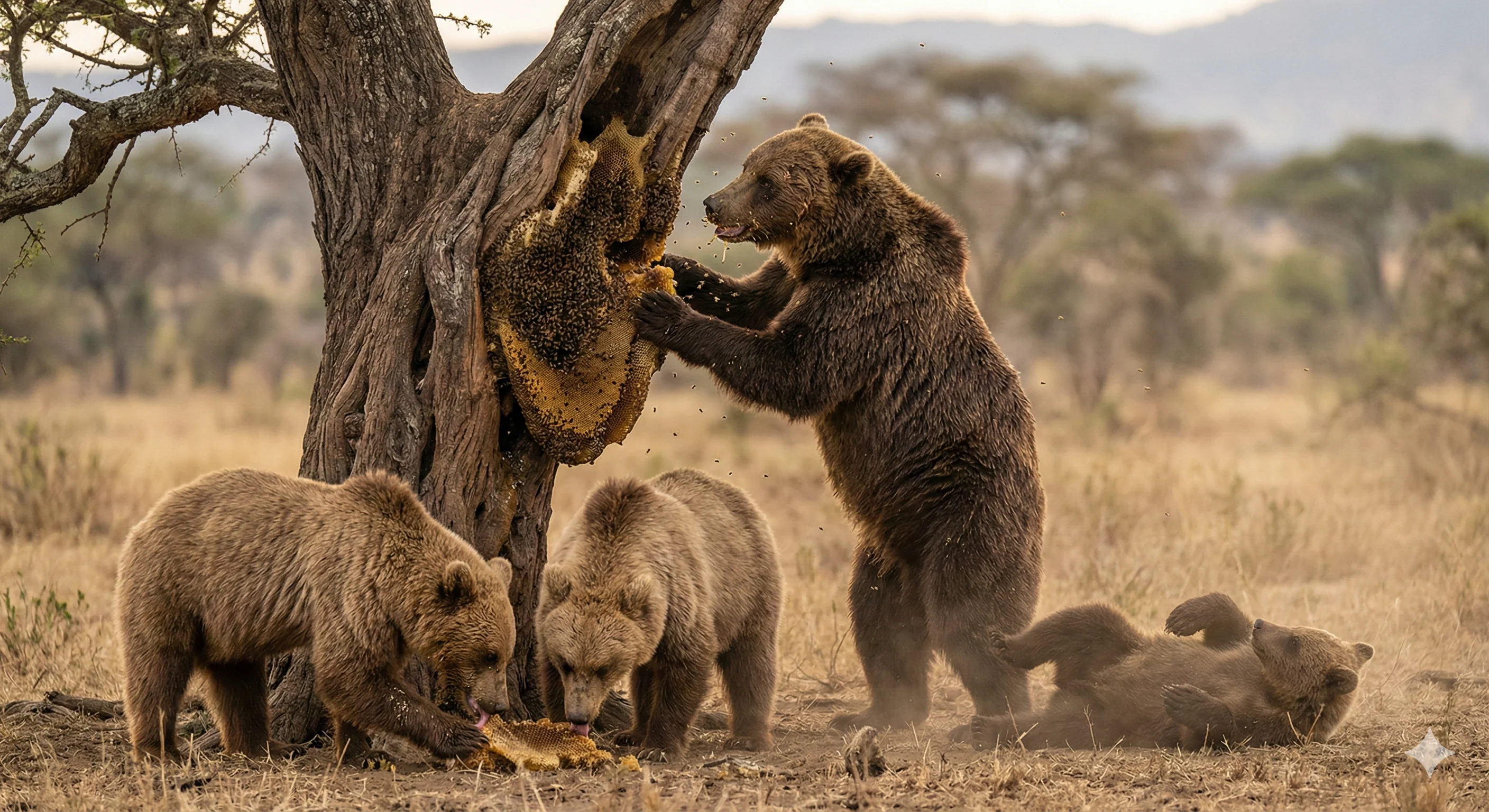 Bears eating honey picture 1 of 1