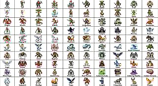 Generate 100 images of fantasy creatures and races with their names written below them in a white background'