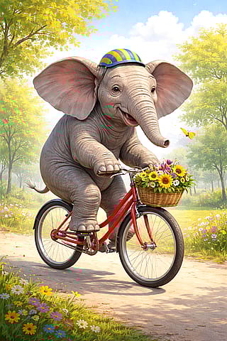 Bike Riding Elephant'