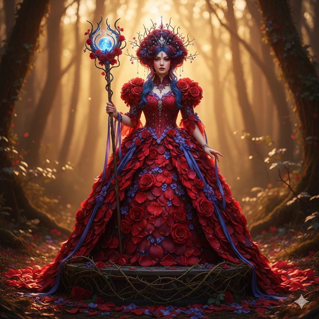 Roses are red, Violets are blue, Her gown is the garden, The thorns are for you. picture 1 of 1