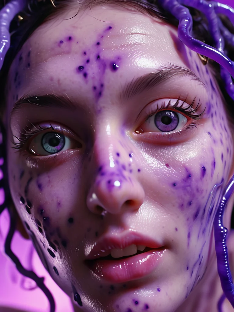 Purple paint whispers behind clear eyes picture 1 of 1