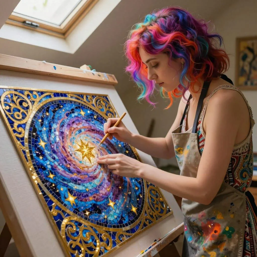 Putting together a mosaic picture 1 of 1