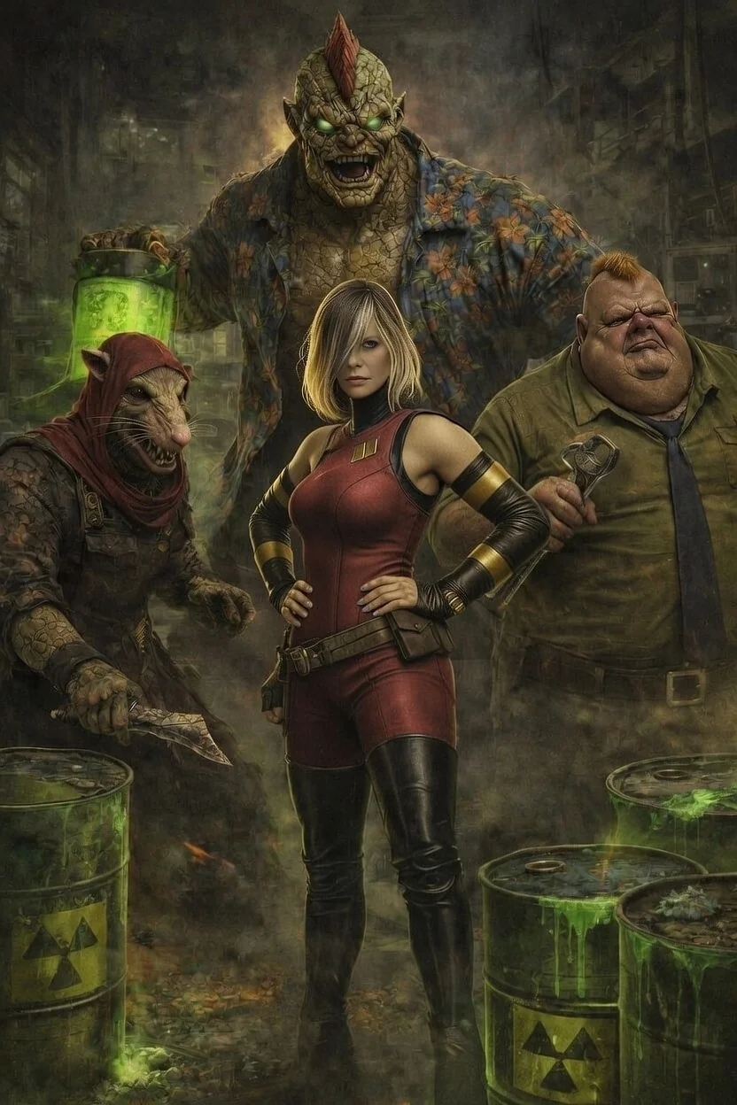 Re-do of Captain Planet villains poster, Busts of CP and Dr Blight picture 1 of 3