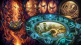 Quad Tier Zoo: Squids watching aliens watching people watching animals'