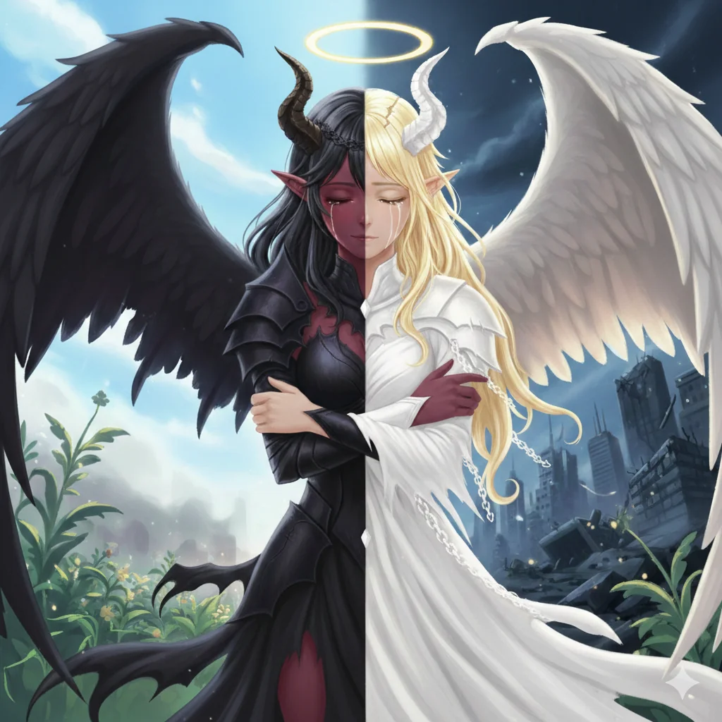 The twilight of ruin and the dawn of resurgence. Inspired by my internal struggle with BPD and my journey of healing. picture 2 of 2