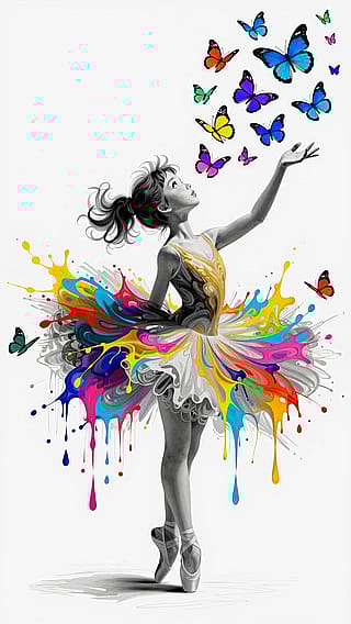 The ballerina and the butterflies'