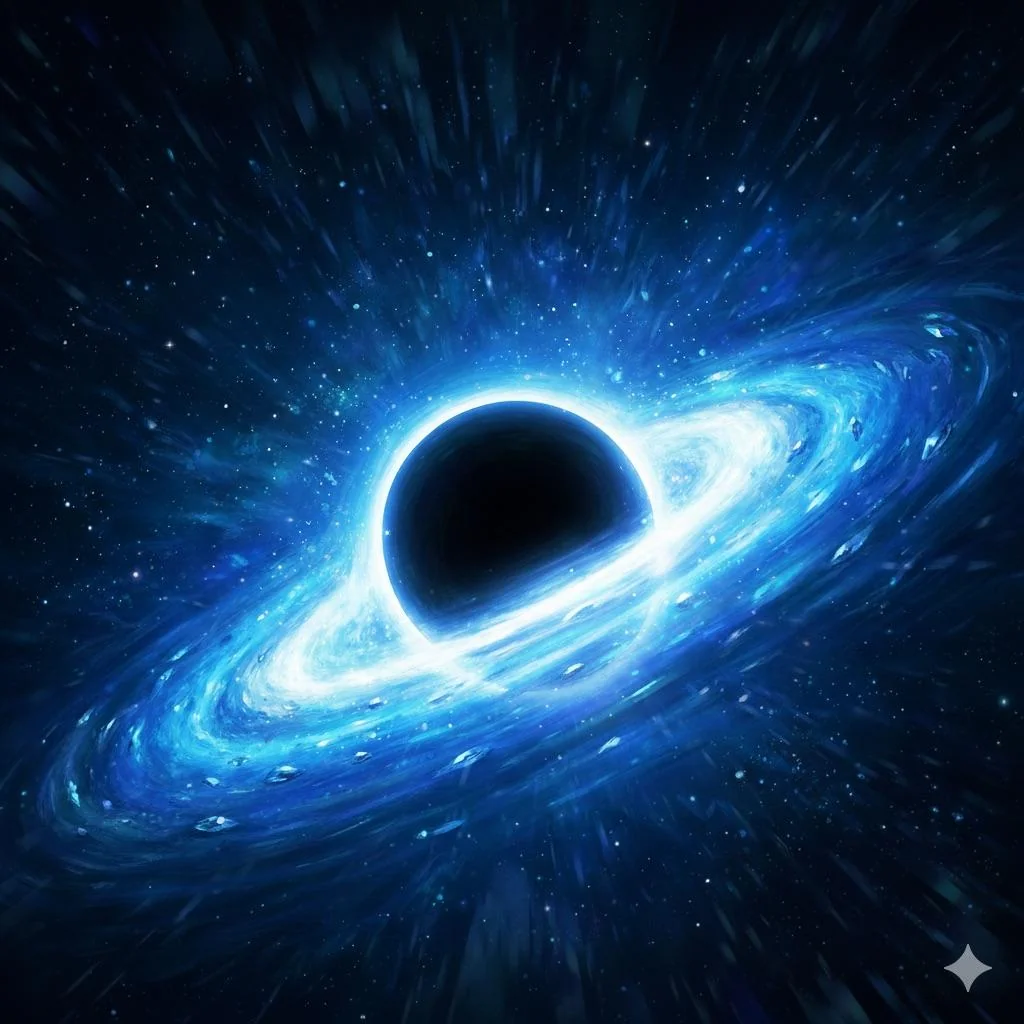 ChatGPT “A blue diamond colored black hole, high contrast” picture 2 of 2