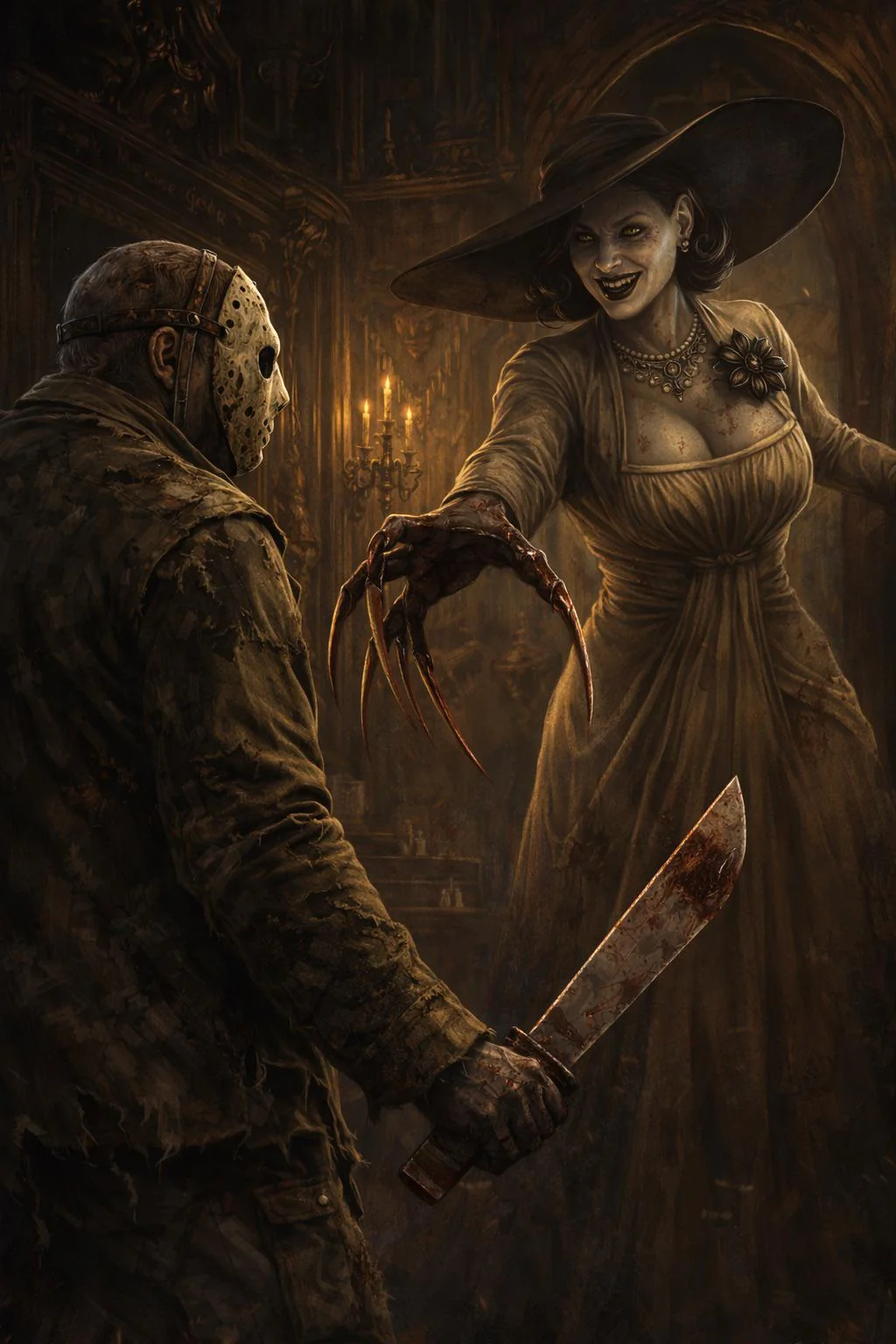 Jason confronting Lady Dimitrescu picture 1 of 1