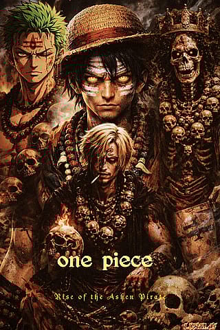 One piece straw hat in aghori style'