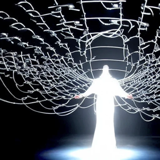 Space-robot Pope, space-surfing a rippling spacetime wave. picture 7 of 20