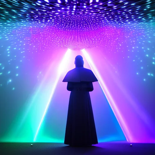 Space-robot Pope, space-surfing a rippling spacetime wave. picture 19 of 20