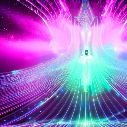 Space-robot Pope, space-surfing a rippling spacetime wave. picture 20 of 20