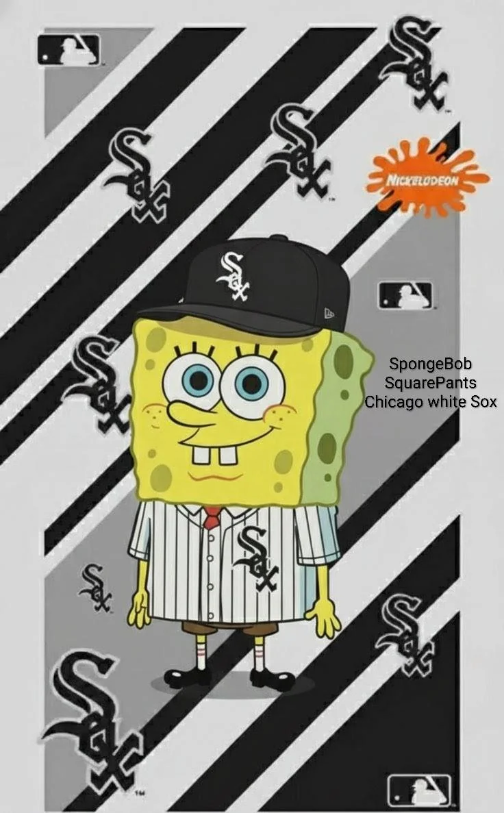 Chicago white Sox SpongeBob SquarePants themed nickelodeon poster ⚾⚫⚪ picture 1 of 1