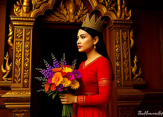 Elegant Acient Burmese Woman.'
