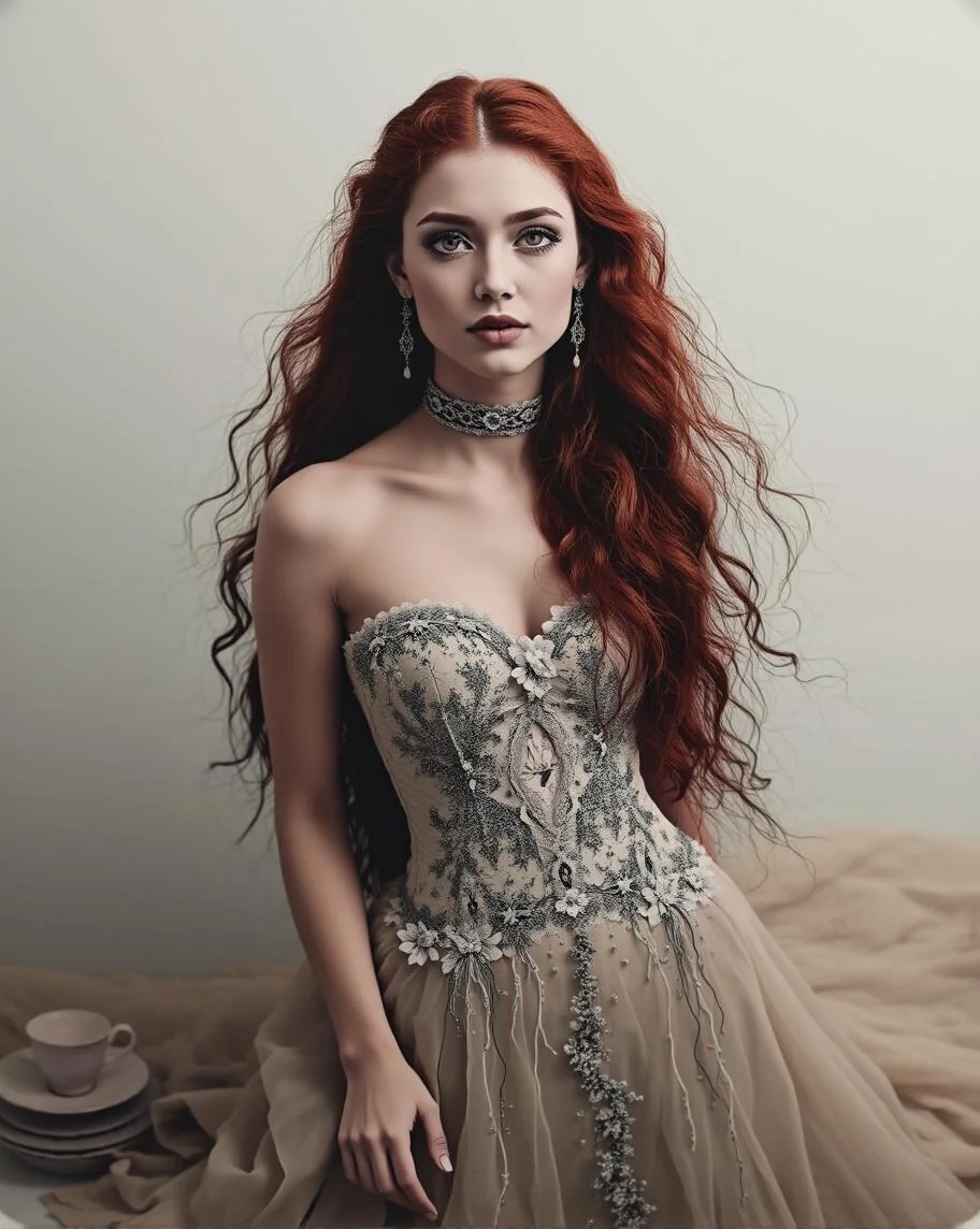 Ginger in white dress picture 1 of 1