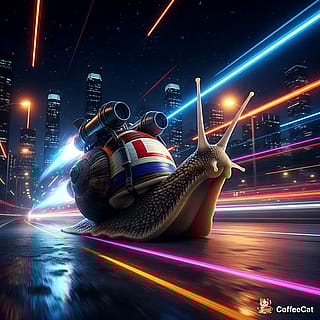 A speed racing snail'