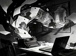 Whispers of Words: A Chiaroscuro Journey'