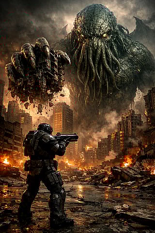 Last Stand at Dusk: The Marine and the Elder God'