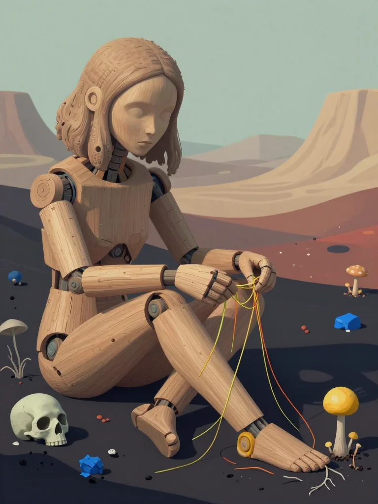 Silicon knitting amid sandlit bones and pills picture 1 of 1