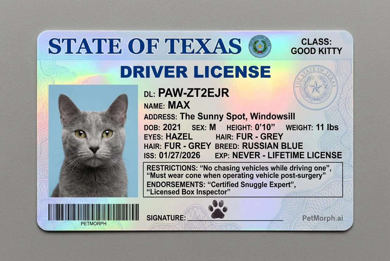My cat just got his license picture 1 of 1