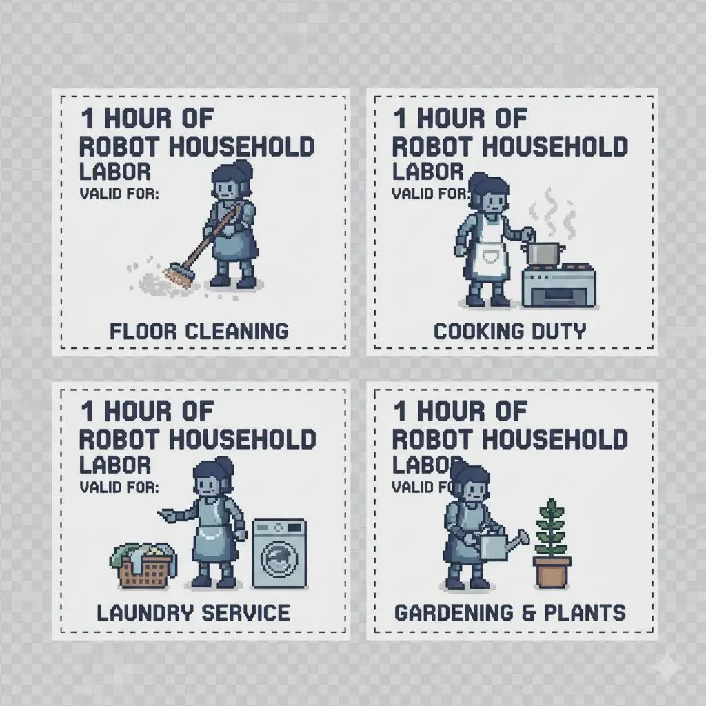 Coupons for one hour of robot household labor picture 1 of 1