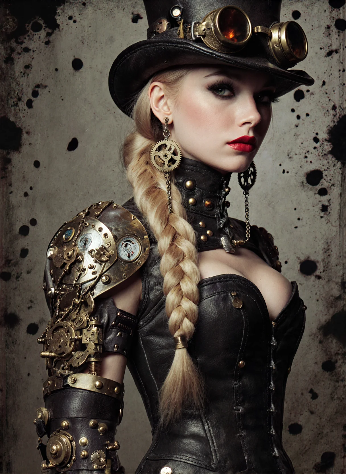 A visually arresting masterpiece of modern fantasy illustration — this image captures the soul of steampunk: romantic, inventive, gritty, and glamorous all at once. It’s less a portrait and more a legend in the making — a woman who doesn’t just live in a world of gears and steam… she commands it. picture 1 of 1