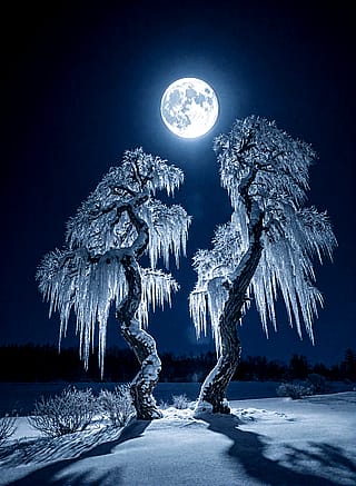 🌙 Nature’s cathedral, lit by moonlight.'