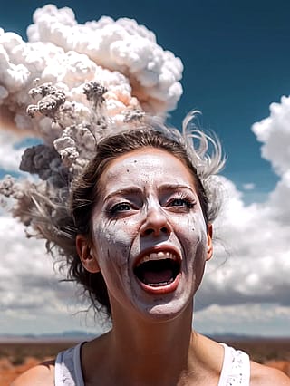 Scream in blue smoke'