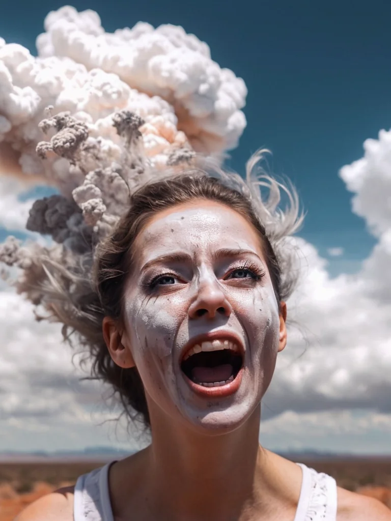 Scream in blue smoke picture 1 of 1