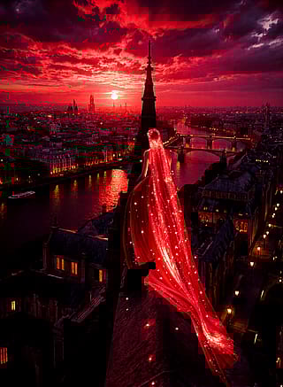 She is the flame in the dusk — watching, waiting, glowing.'