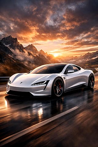 Create Image of new Tesla car epic'