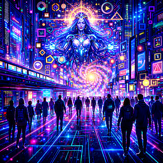 Female entity watching the community'